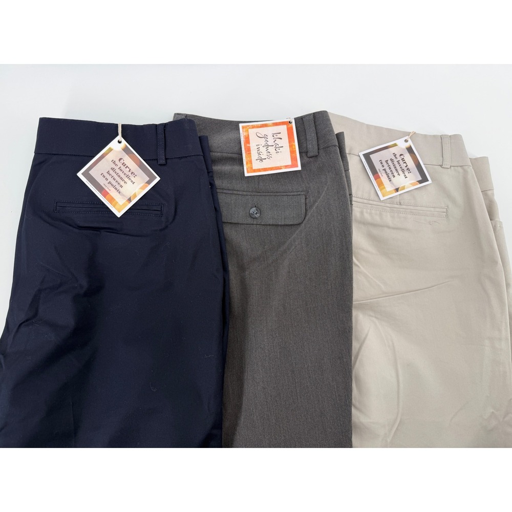 Lot 3 Dockers Womens Truly Slimming Metro Trouser Pants Size 16 Short Petite - Picture 2 of 9